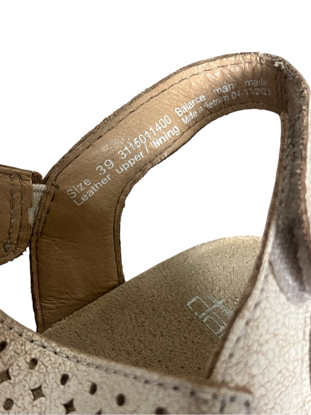 Dansko Teagan Heeled Sandal Clogs Laser Cut Vintage White Leather Slingback 39 - Picture 13 of 15